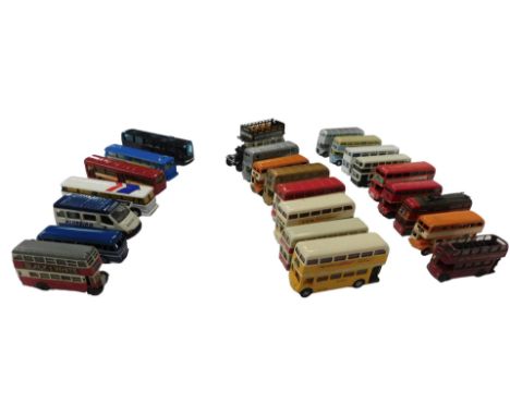 Corgi Dinky and other diecast buses, including a London &amp; North Western Trolley Bus, a London Transport Routemaster Bus, 