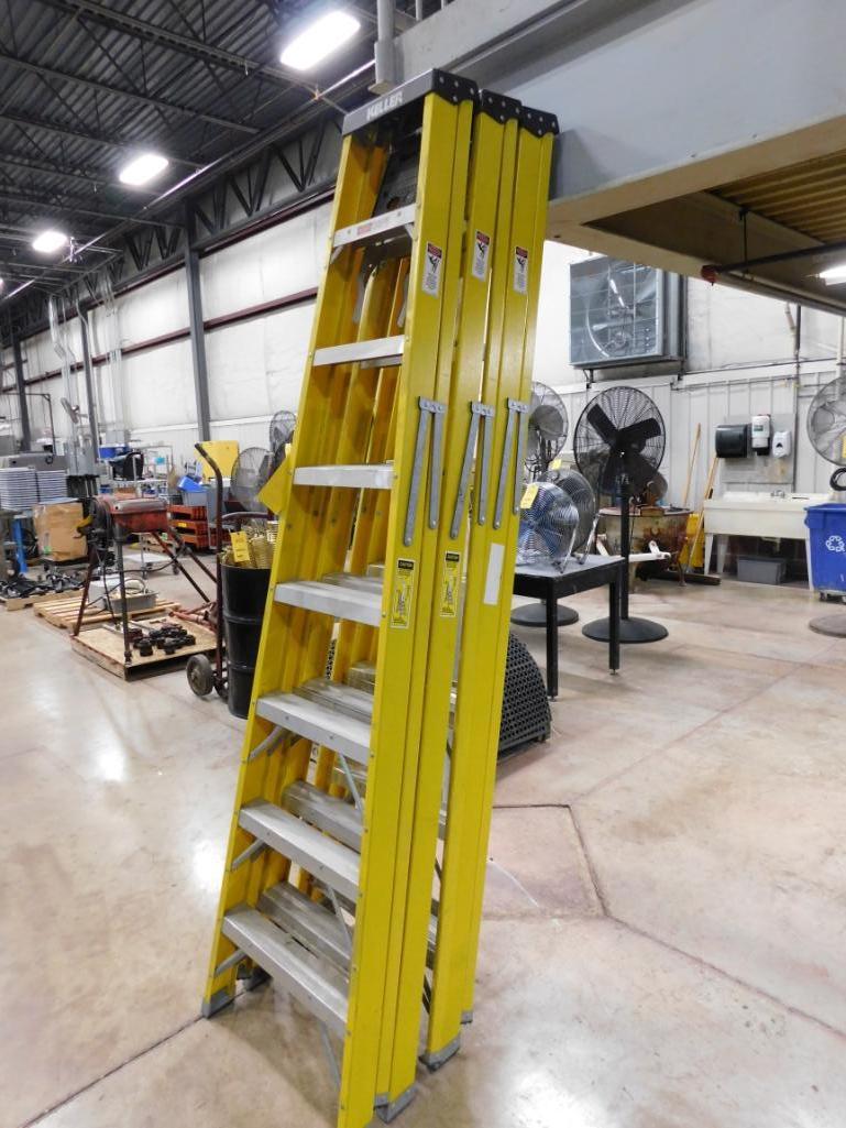 LOT (3) Keller Heavy Duty 8 ft. AFrame Ladders