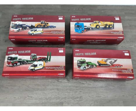 GROUP OF FOUR CORGI HEAVY HAULAGE DIECAST LORRY MODELS VEHICLES,  comprising an R. Collett & Sons (Transpoprt) Ltd Man TGA No