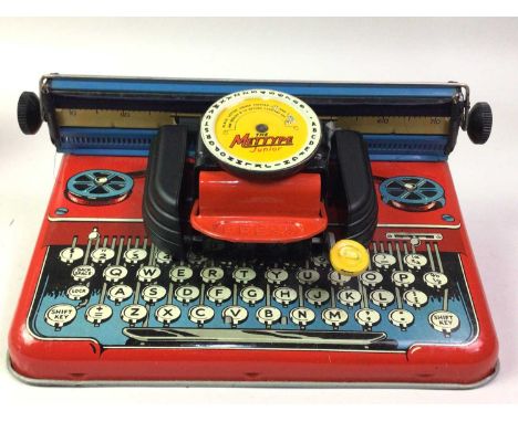 TWO CHILD'S VINTAGE TOYS, 20TH CENTURY comprising a Mettype Junio typewriter in original box and a Codec tillQty: 2