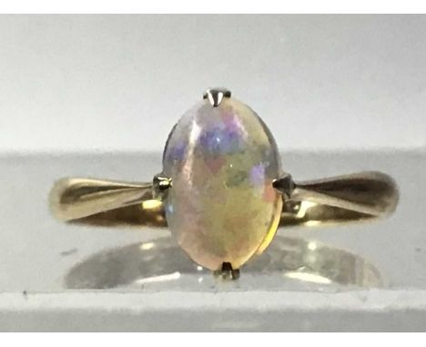 GOLD AND OPAL RING,  in nine carat gold  More images have been added to the website, ring is size K