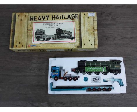 GROUP OF THREE CORGI LIMITED EDITION HEAVY HAULAGE LORRYS, comprising a DAF X F Super Space cab King Triler and locomotive lo