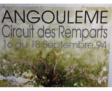 AUTOMOBILE INTEREST, TWO LARGE CIRCUIT DES REMPARTS POSTERS, CIRCA 1964 chromolithographs pasted on board 176cm x 120.5cm eac
