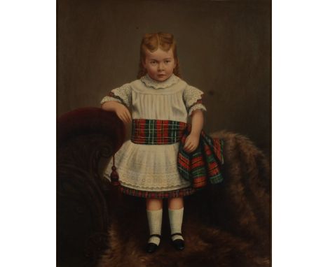S J PRIEST Portrait of a Scottish Girl Oil on canvas Signed and dated 1894 50 x 39cm Together with four other works