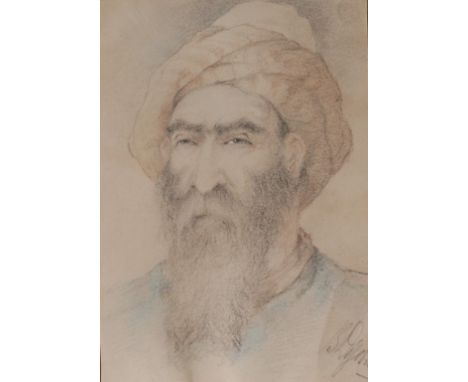 Indistinctly Signed Portrait of a TurkWatercolour/Pastel22.5 x 16cm