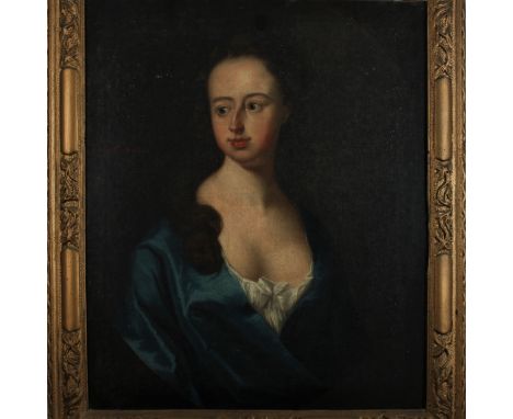 Follower of Godfrey KNELLER (1646-1723)Portrait of Lady St AubynOil on canvas, linedInscribed75 x 62cm18th century carved gil