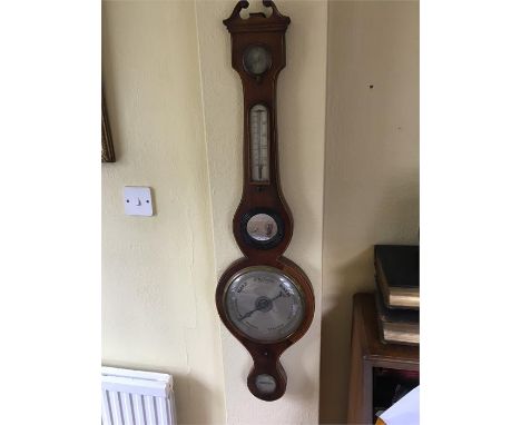 Mahogany five dial mercurial barometer by J Solcha of Hull