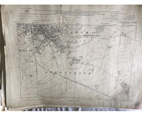 Fifty various 20th c Ordnance Survey map sheets of E. Yorkshire inc. Beverley showing the Racecourse