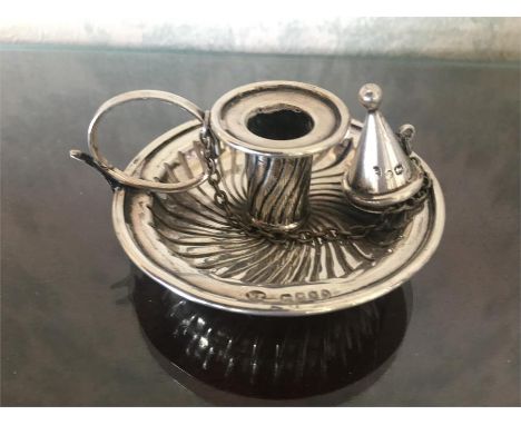 Miniature silver chamber stick by W Thornhill 1887