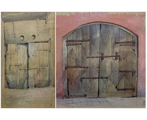 John Hutchinson ( Northern British 1935-2018 ): 'Old Gate' and 'Door in Campiello D. Remer', two watercolour studies signed a
