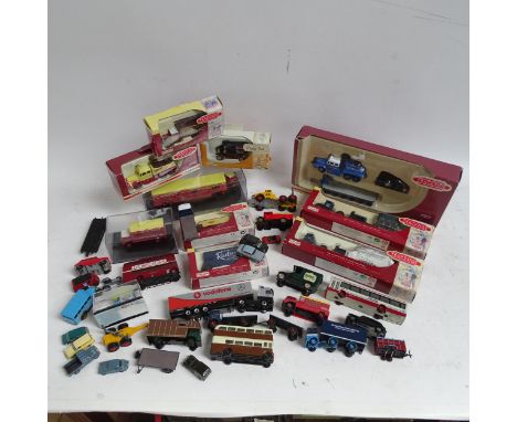 A collection of various diecast vehicles, both boxed and unboxed, including Corgi Trackside, Exclusive First Editions, Oxford