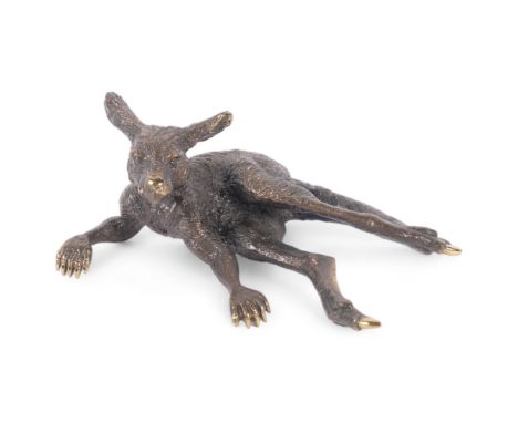 Pete Smit, cast bronze study of a kangaroo, L11cm 