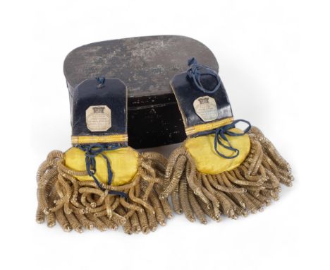 Salter, Sword Cutler Lace Man &amp; Jeweller, The Strand London, A pair of Victorian Naval epaulettes, and possibly original 