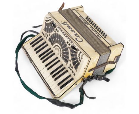 A Casali Verona Italia piano accordion, with mother-of-pearl body work and decoration 