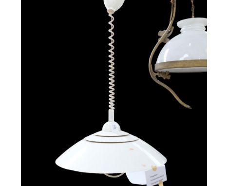 A retro pull-down retractable light with metal shade, 47cm diameter 