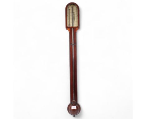 A 19th century mahogany stick barometer, L93cm 