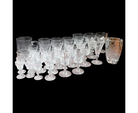A large suite of various Vintage glassware, various wine glasses, Sherry and other glasses 