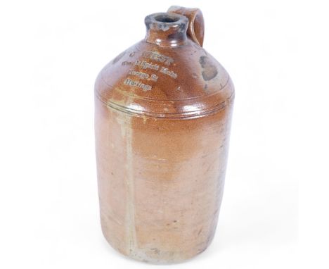 A large Victorian stoneware flagon, named to C West, Wine & Spirit Merchants, George Street Hastings, H40cmGood overall condi