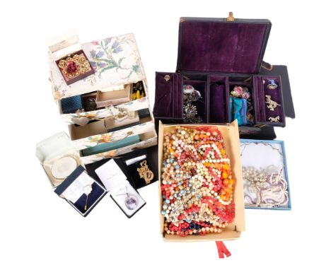 Various boxes of mixed Vintage and later costume jewellery 