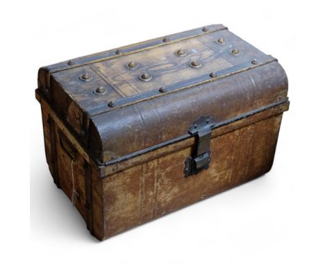 A small tin trunk, W56cm 