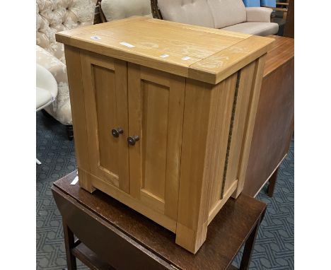 LIGHT OAK CANTILEVER SIDE CABINET