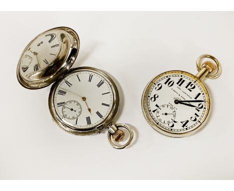 H/M SILVER POCKET WATCH A/F WITH AN OPEN FACE RAILROAD CHROME S SMIITH &amp; SONS POCKET WATCH A/F