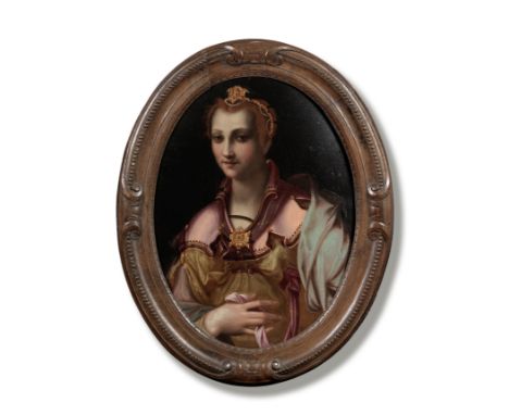 Workshop of Francesco Morandini, called Il Poppi (Poppi 1543-1596 Florence)Portrait of a richly dressed lady, half-length oil