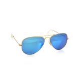 NEW & PACKAGED RAY-BAN Aviator Large Metal Sunglasses - MATTE ARISTA WITH GREY MIRROR BLUE LENSES.