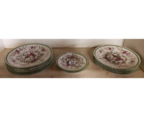 SHELF OF DECORATIVE BIRD PLATES