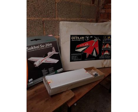 3 BOXES OF MODEL AIRCRAFT ASSEMBLY PARTS INCLUDING AN ENGINE