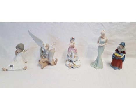 SHELF OF FIGURES BY NAO & LLADRO