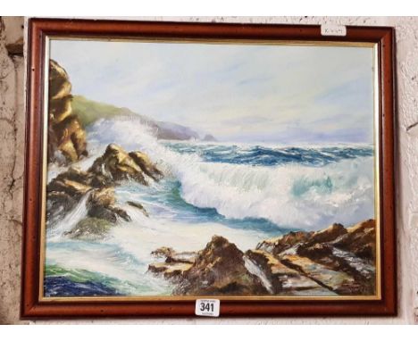 SEASCAPE OIL ON CANVAS BY W A KYNES