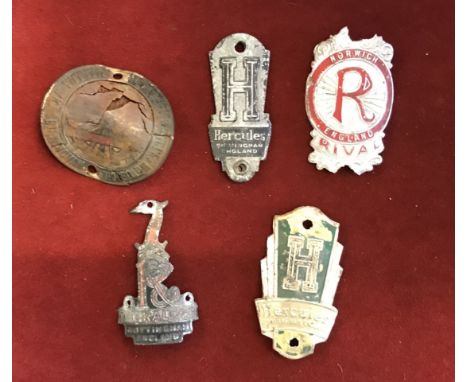 Vintage Bicycle badges: The Hercules Cycle and Motorcycle Head Tube Emblem, One of the oldest and largest independent bicycle