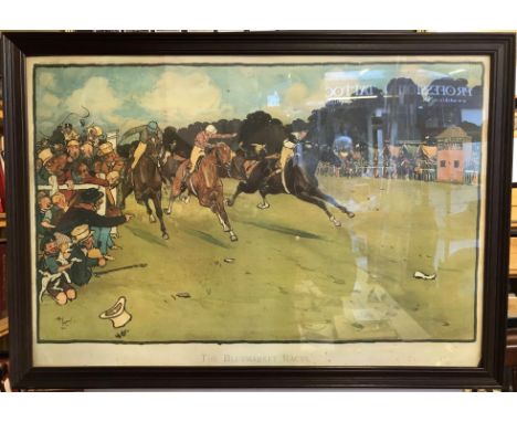 Racing print "The Bluemarket Races" framed and glazed. One from a set of 6 produced by the artist Cecil Alpin for the publish