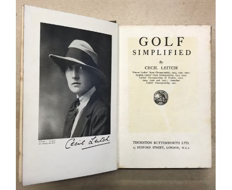 Golf Simplified Hardcover 1924 by Cecil Leitch "Winner Ladies' Open Championships 1914, 1920, 1921…" published by Thornton Bu