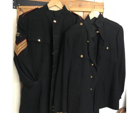 British WWII and EIIR Uniforms with a Royal Artillery No.2 Dress uniform Jacket and a Royal Army Service Corps No.2 Dress uni