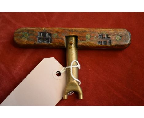 British / Allied WWII Key for opening ammunition boxes or powder cases which have a special locking bolt, it was originally t