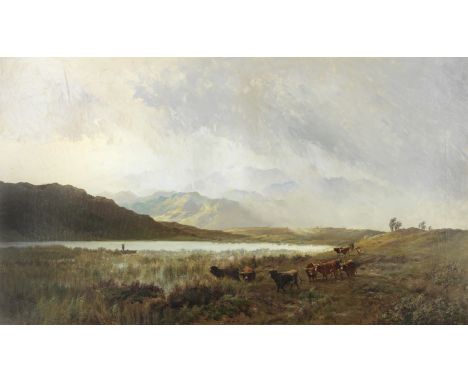 Alfred de Breanski Snr. (1852-1928)'Scotch Moorland and Mist' signed and dated 'Alfred de Breanski/1876'; titled and inscribe
