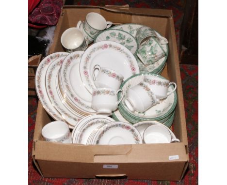 A Paragon part tea service decorated in the Belinda pattern, along with a six place BHS dinner service decorated in the Count
