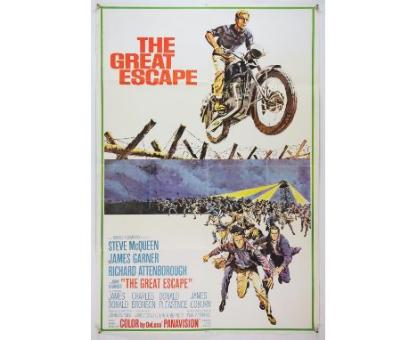 The Great Escape (1963) International One Sheet film poster, artwork by Frank McCarthy of Steve McQueen, probably 1970's rele