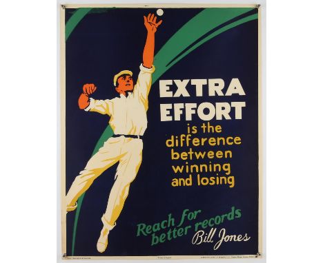 Extra Effort is the difference between winning and losing' - Original Vintage information poster by Bill Jones, Printed in En