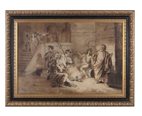 YALERIAN STEPANOVICHN KRYUKOV'The Taking of Christ'Oil  sketch, 48 x 70cmSigned and inscribed in Cyrillic, '1860 S.P.B' (Lowe