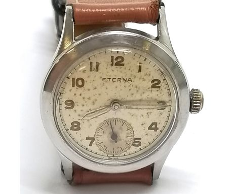 Eterna vintage manual wind stainless steel wristwatch (28mm case) - for spares / repairs 