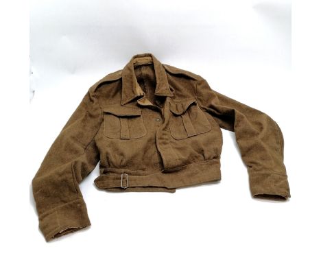 WWII (1940 dated) battle dress blouse size No 11 ~ has some moth holes otherwise in good used condition 