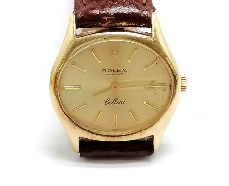 Rolex 18ct gold cased manual wind cellini ladies wristwatch (26mm case) - runs BUT WE CANNOT GUARANTEE THE TIMEKEEPING OR RUN