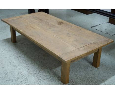 LOW TABLE, rectangular vintage rustic planked elm, 150cm x 76cm x 38cm H.