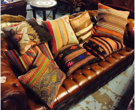 VINTAGE KILIM CUSHIONS, eight examples in various sizes and designs. (8)