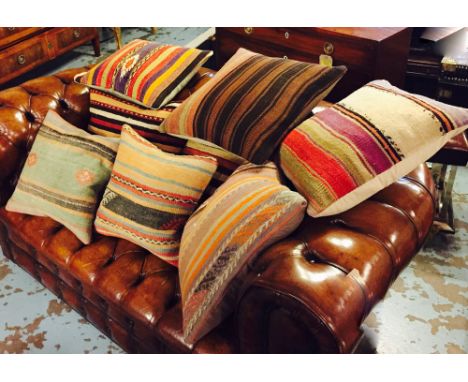 VINTAGE KILIM CUSHIONS, eight examples in various sizes and designs. (8)