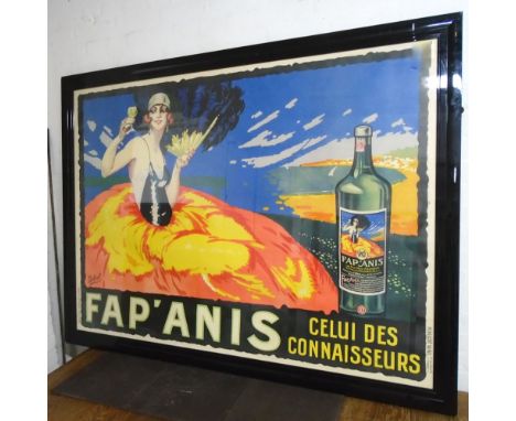 DELVAL, 'Fap 'Anis-Celui des connaisseurs,' French vintage poster, 115cm x 155cm, framed and glazed. 