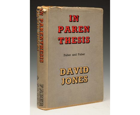 JONES, David, 1895-1974, 'In Parenthesis: seinnyessit e gledyf ym penn mameu' Faber & Faber, London, 1st Ed. 3rd Imp 1937 wit